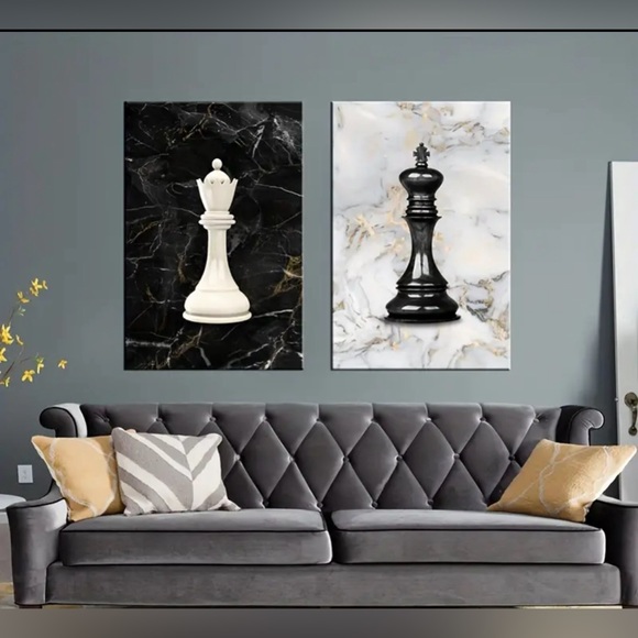 New 2pcs Chess King Canvas Print - Picture 5 of 6